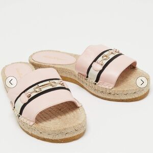 Salvatore Ferragamo Light Pink Espadrille Sandals 9.5 C Coastal Resortwear